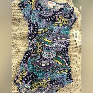 Lularoe Mae toddler size 2 high-low short sleeve dress with pockets NWT